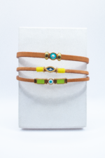 Βραχιόλι Δερματίνι με Ματάκι ( Τιρκουάζ) - Image 3