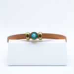 Βραχιόλι Δερματίνι με Ματάκι ( Τιρκουάζ)