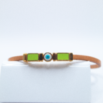 Βραχιόλι Δερματίνι με Ματάκι ( Πράσινο)