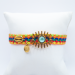 Πλεκτό Βραχιόλι με Τιρκουάζ Πέτρα