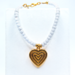 Λευκό Βραχιόλι με Καρδιά