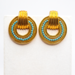 Σκουλαρίκια Με Τιρκουάζ Στρας