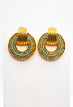 Σκουλαρίκια Με Τιρκουάζ Στρας