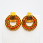 Σκουλαρίκια Με Κοραλί Στρας