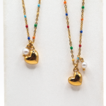 Πολύχρωμο Κολιέ Καρδιά