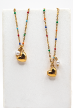 Πολύχρωμο Κολιέ Καρδιά