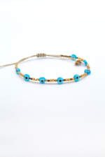 Μακραμέ Βραχιόλι με Ματάκι Τιρκουάζ - Image 2