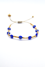 Μακραμέ Βραχιόλι με Ματάκι Μπλέ - Image 2
