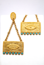 Σκουλαρίκια με Τιρκουάζ Λεπτομέριες