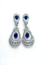 Ασημένια Σκουλαρίκια 925, με Πέτρες Ζιργκόν