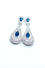Ασημένια Σκουλαρίκια 925, με Πέτρες Ζιργκόν - Image 2
